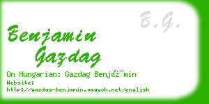 benjamin gazdag business card